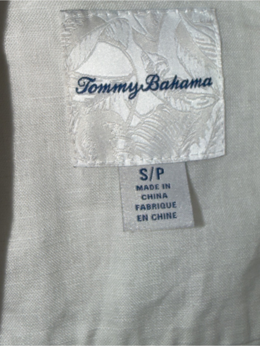 Tommy Bahama White Linen Jacket Two Palms Raw-Edge Small Classic Button-Front - Picture 9 of 13